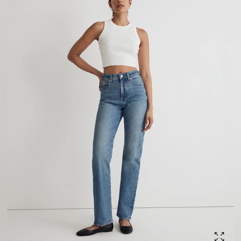 Madewell 90s Straight Enmore Wash High Rise Stretch Denim Jean 28